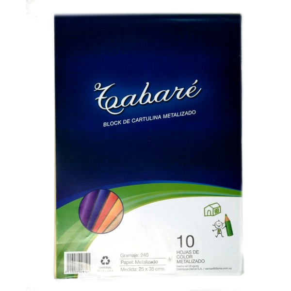 BLOCK CARTULINA 1/8 TABARE METALIZADA