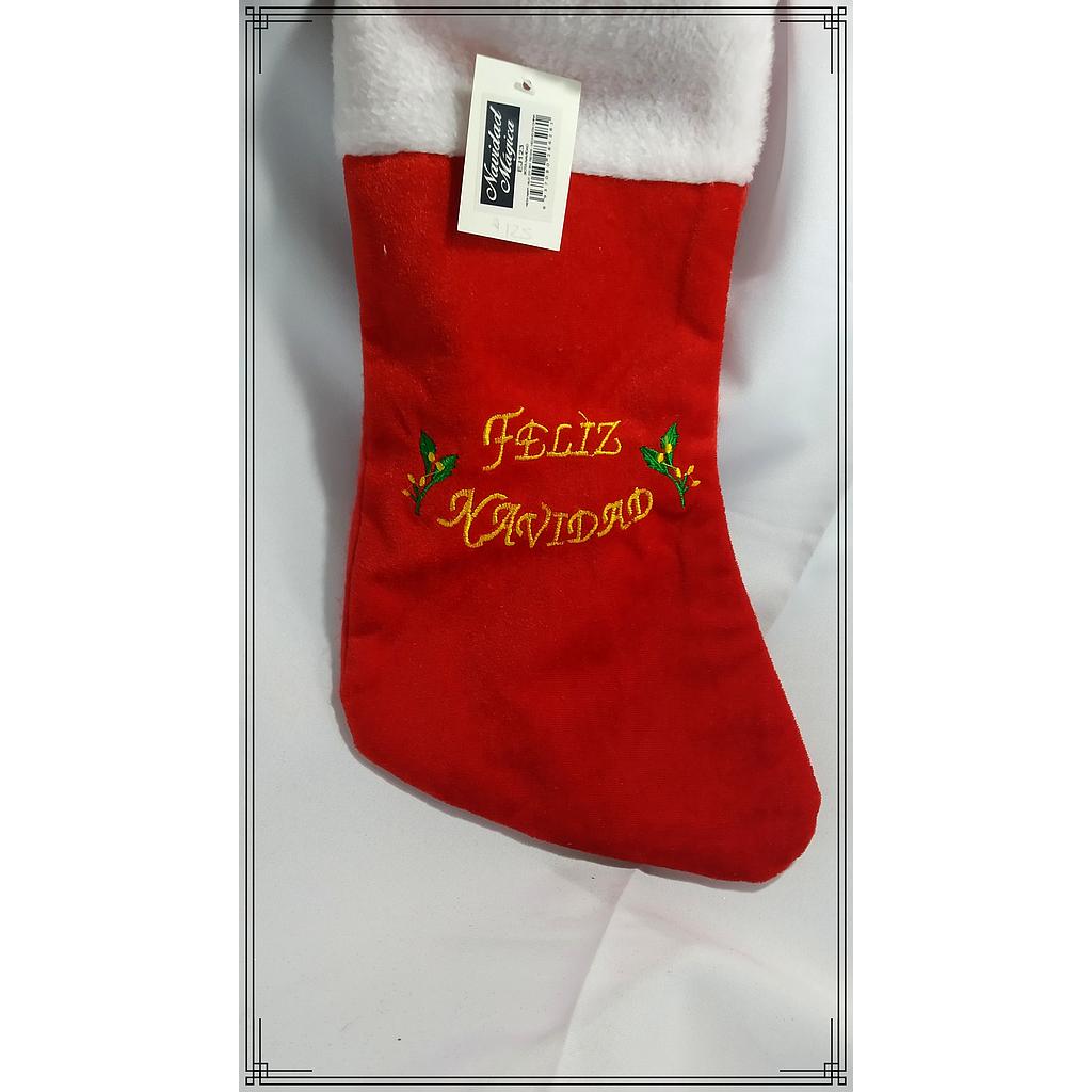 BOTA PAPA NOEL BORDADA