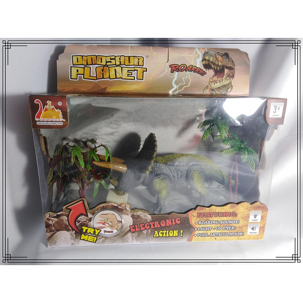 DINOSAURIO TRICERAPTO C/LUZ Y SONIDO CAJA