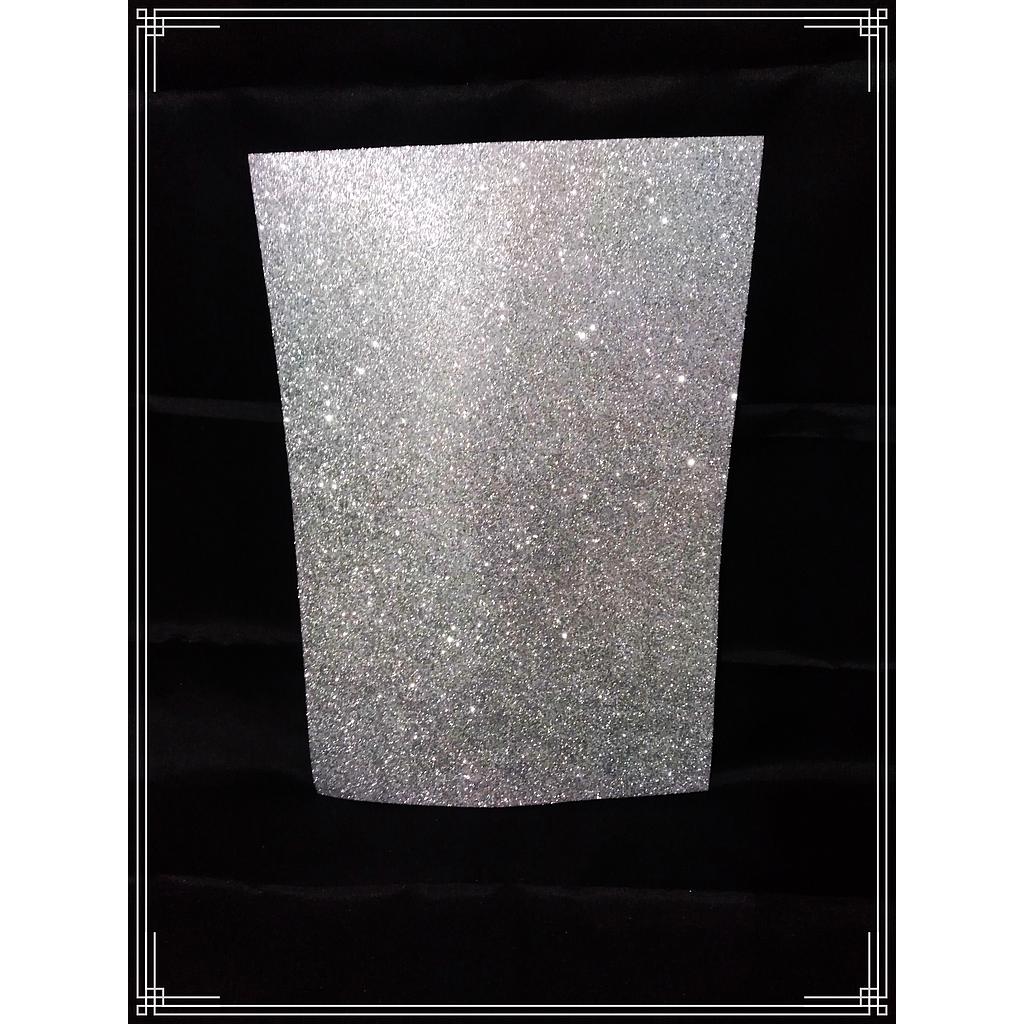 GOMA EVA GLITER PLATA 
