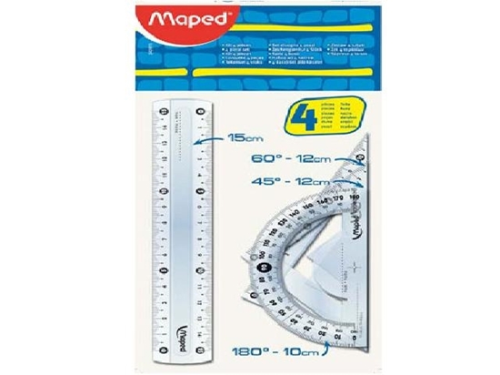 JUEGO DE GEOMETRIA 15CM MAPED EN BOLSA
