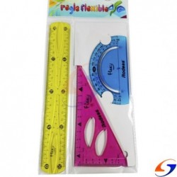 JUEGO DE GEOMETRIA 30CM FLEXIBLE