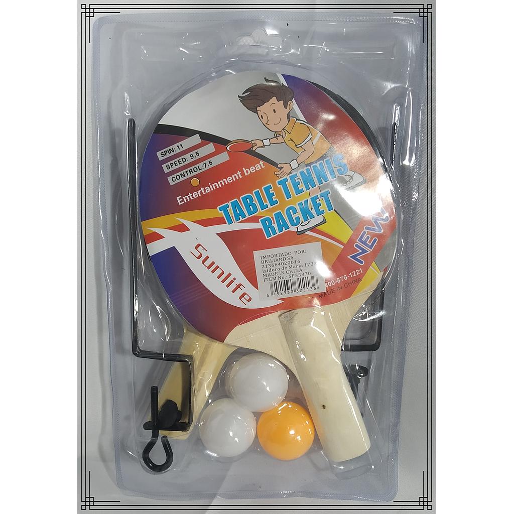 JUEGO DE PING PONG C/RED EN MICA
