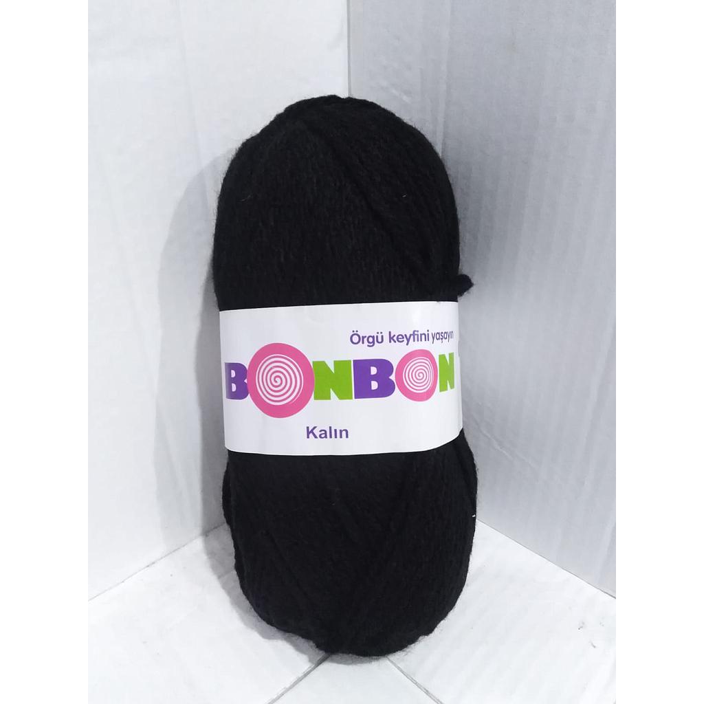 LANA 100 GRS BONBON KALIN NEGRA