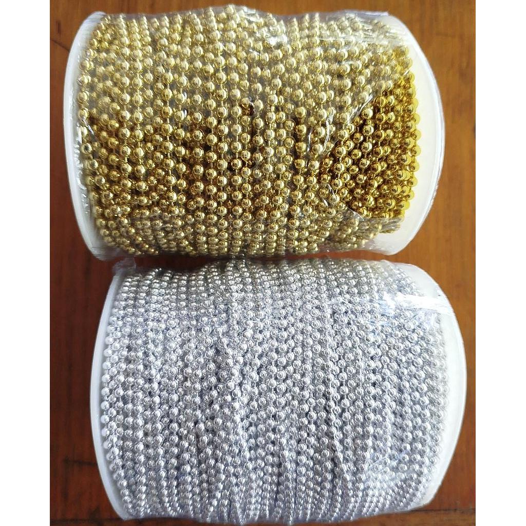 PERLA ENHEBRADA 4MM PLATA
