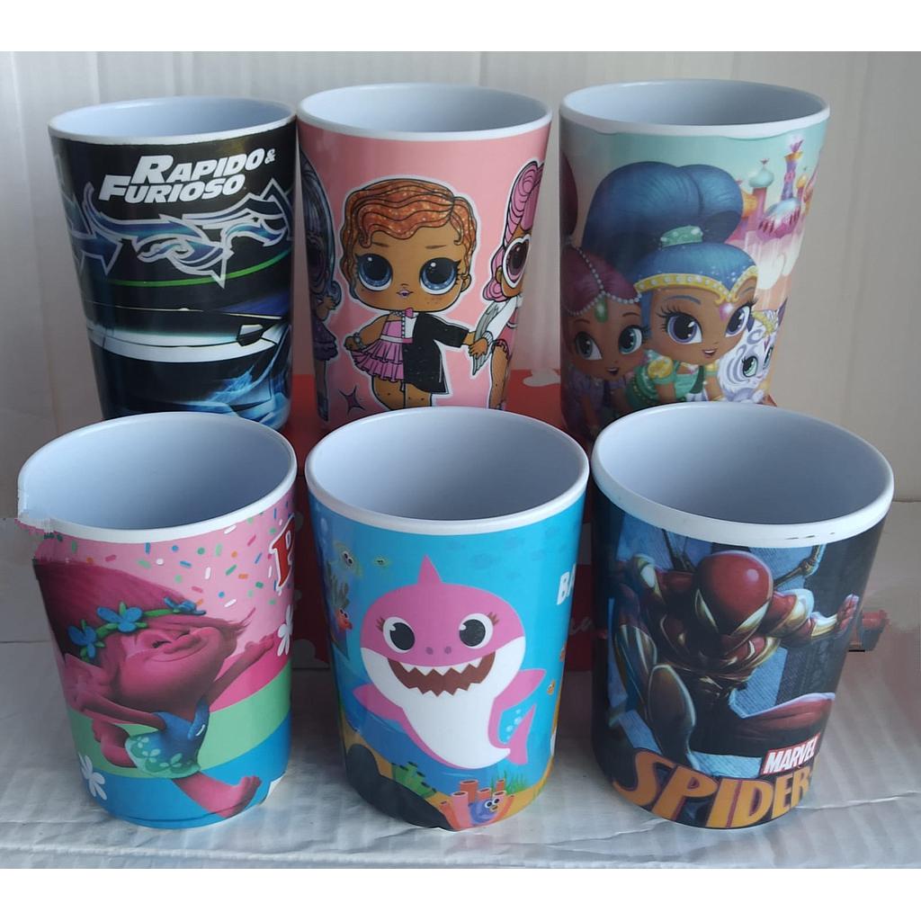 VASO MELAMINA 6,5X10,5 PERSONAJES