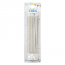 VELAS X6 BLANCAS LARGAS C/SOPORTE