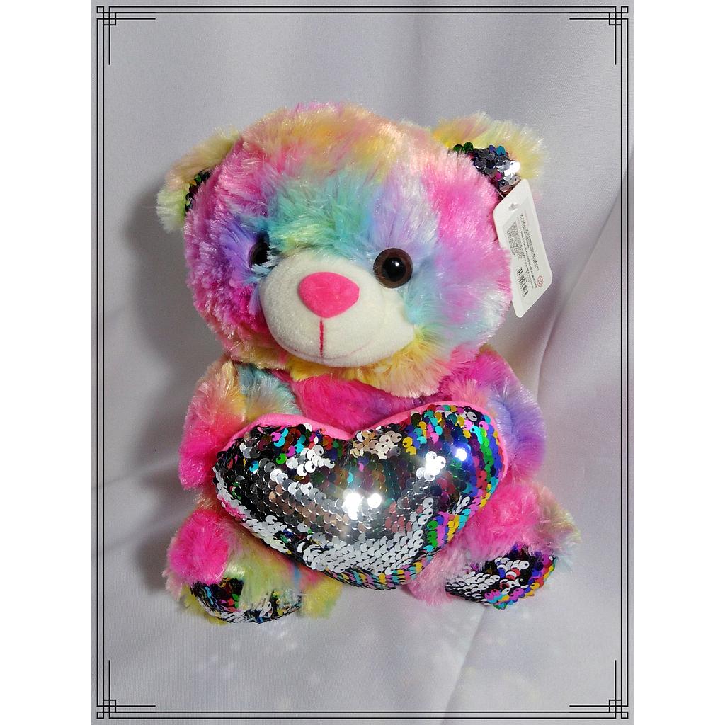 PELUCHE OSO 25CM C/CORAZON BRILLANTE